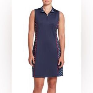 NEW Ladies LADY HAGEN Americana NAVY Sleeveless Golf Tennis Polo Dress medium
